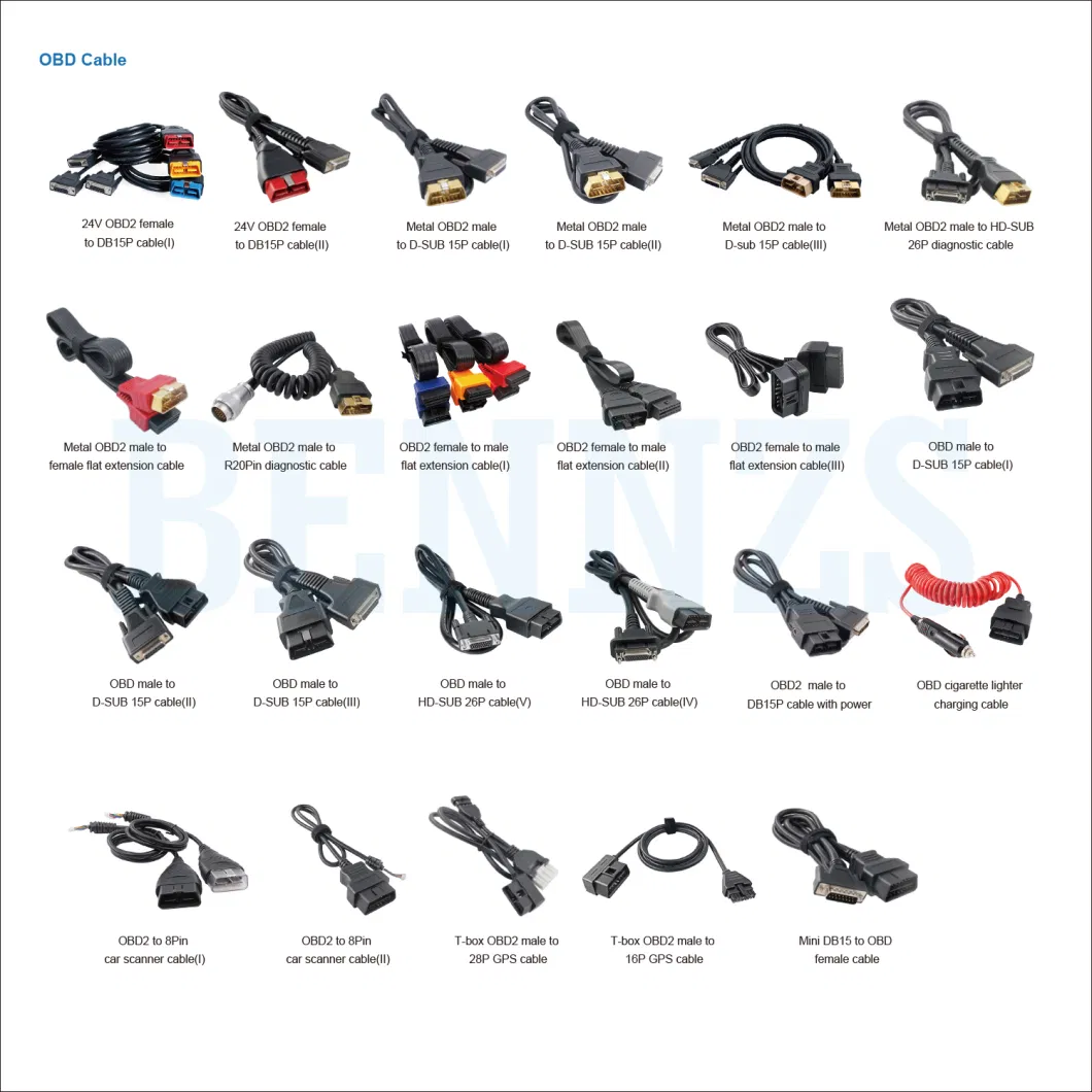 Factory Directly Supply Obdii-16p Cable J1962 OBD2 Cable for Car Diagnosis Tool