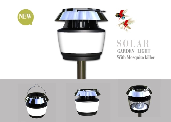 Solar LED Garden Courtyard Lawn Lantern Light with Mosquito Repellent Killer