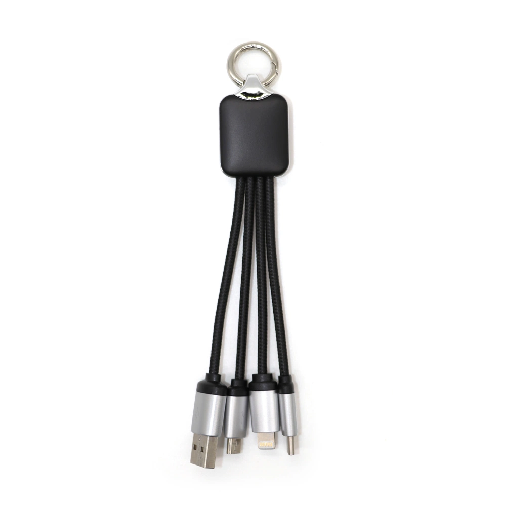 Keyring 3 in 1 Fast Charging USB Cable with Lighting Logo