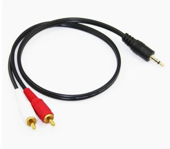 3.5mm Male Aux Plug to 2 RCA Male Plug Audio Stereo Cable