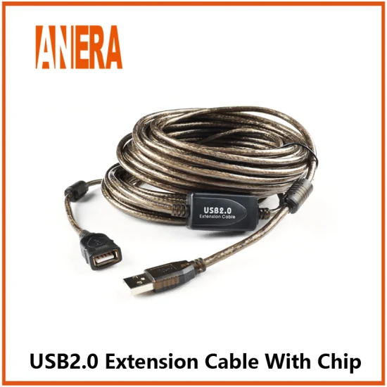 Удлинительный кабель-репитер Anera USB 2.0 USB-кабель «папа-мама» с усилителем сигнала 15 м