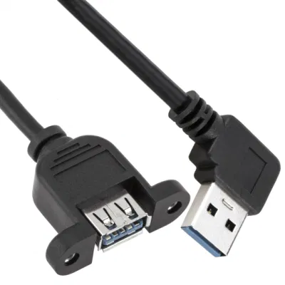 Оптовая продажа на заводе USB-кабель для зарядного устройства для передачи данных, штекер, расположенный под углом к ​​розетке для панели 5 Гбит/с, 1 м